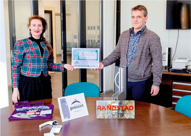 Certificaat Stichting Present: maatschappelijk betrokken ondernemen